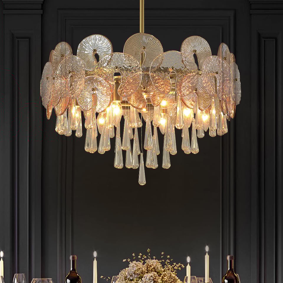 Glam 9-Light Crystal 5 Tiered Chandelier