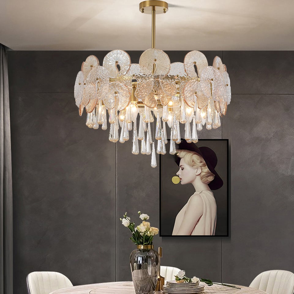Glam 9-Light Crystal 5 Tiered Chandelier