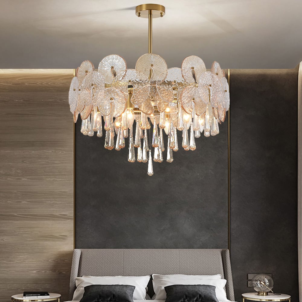 Glam 9-Light Crystal 5 Tiered Chandelier