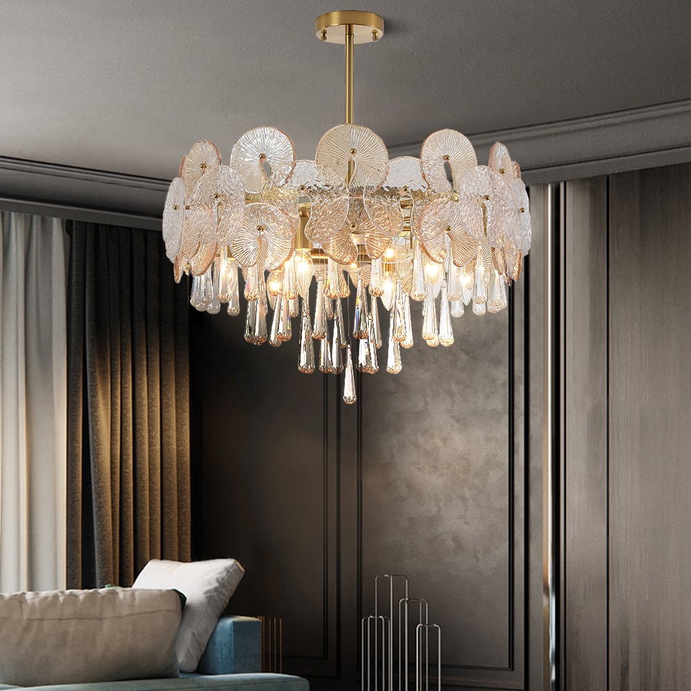 Glam 9-Light Crystal 5 Tiered Chandelier