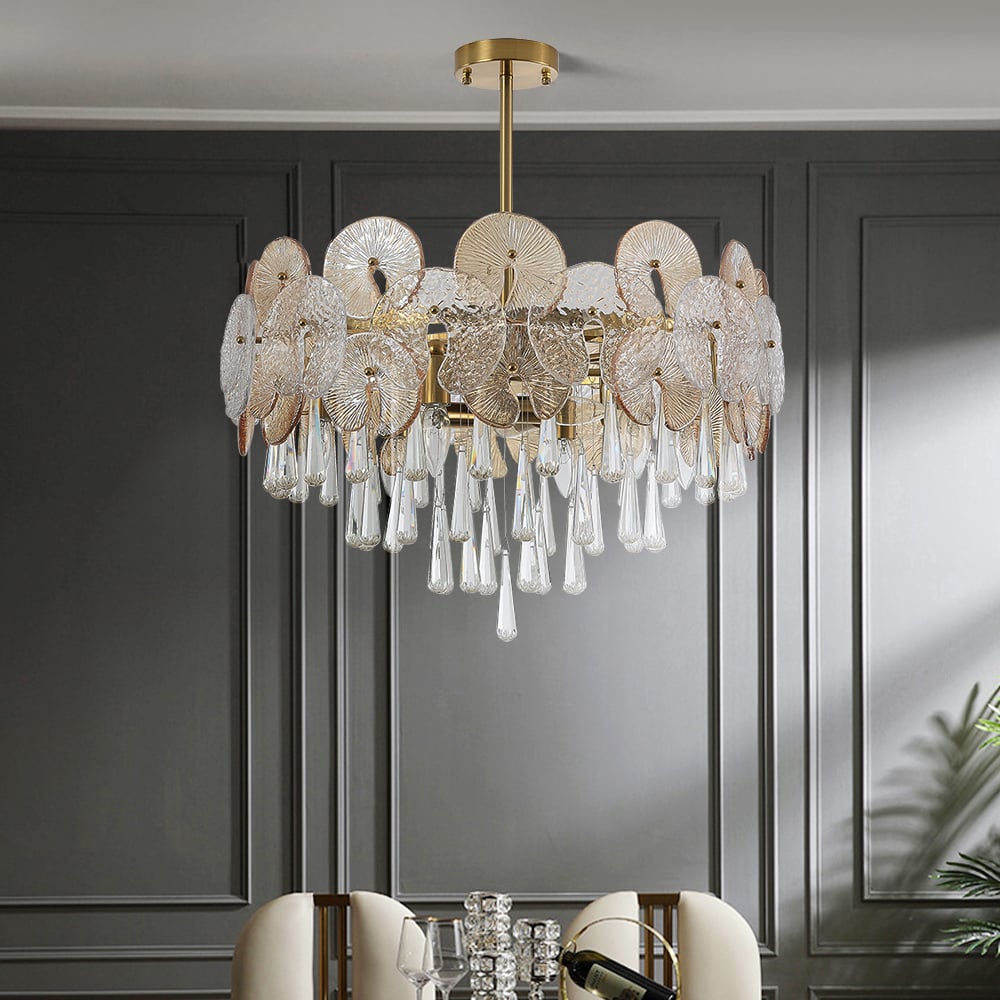 Glam 9-Light Crystal 5 Tiered Chandelier