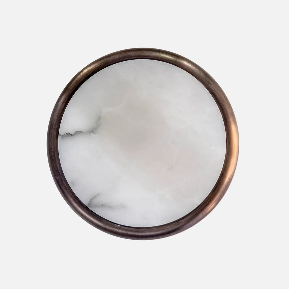 Moon alabaster wall sconce