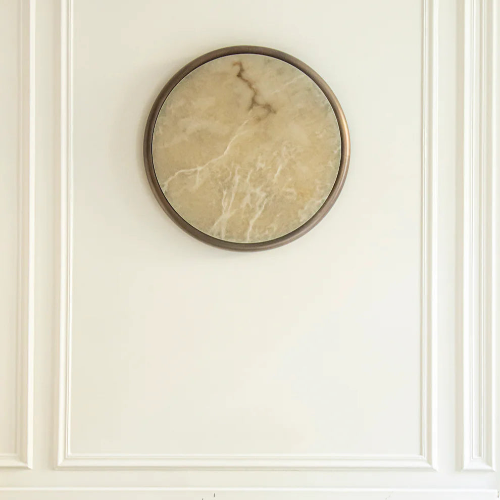 Moon alabaster wall sconce