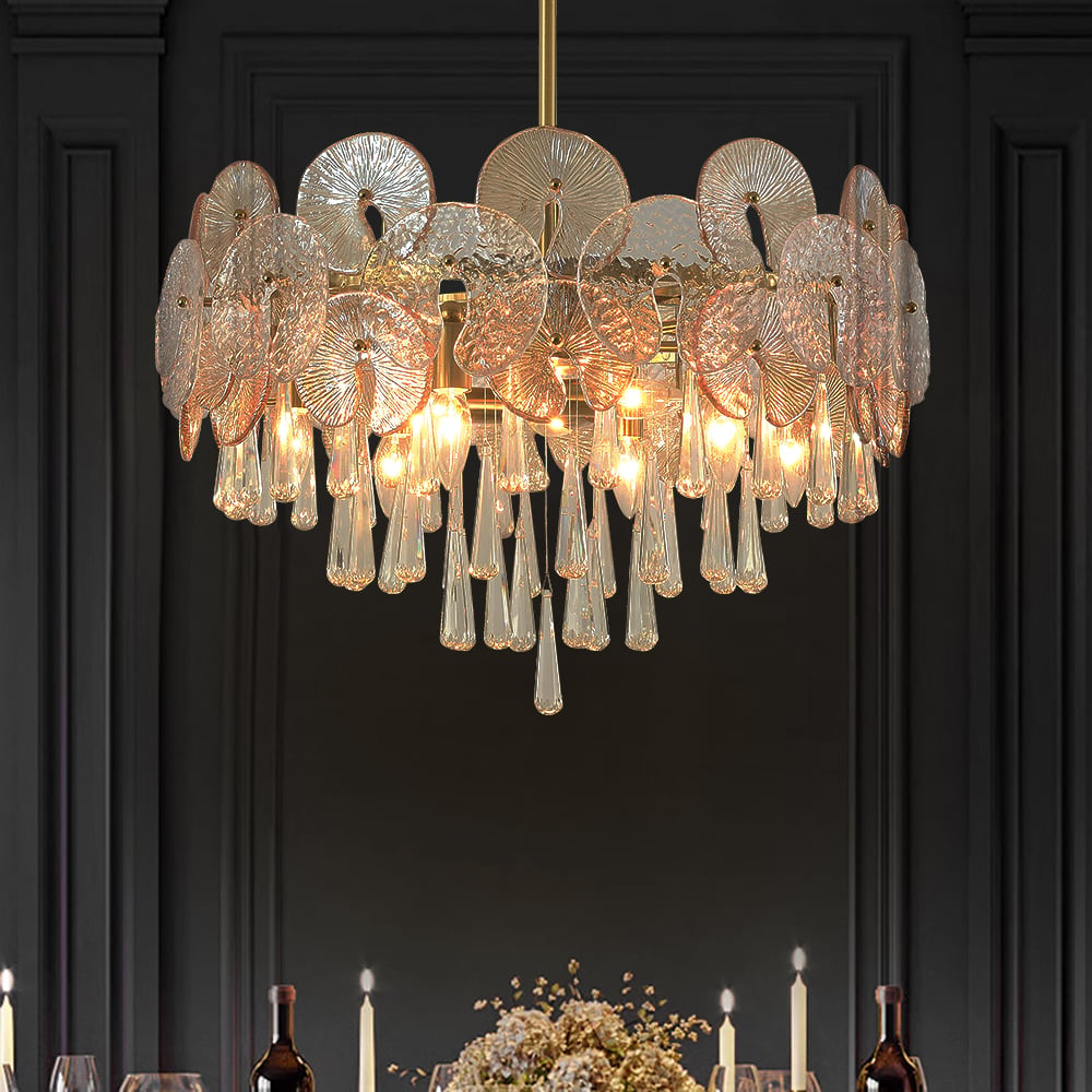 Glam 9-Light Crystal 5 Tiered Chandelier